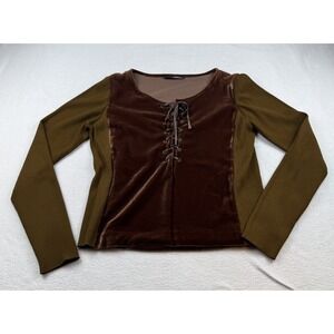 Maska Size 12 Silk Blend Velvet Ribbed Shirt